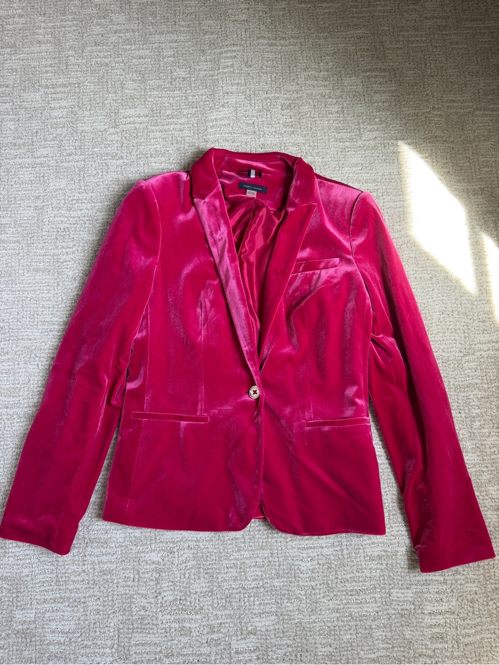 Tommy Hilfiger Fuchsia Velvet Blazer Jacket